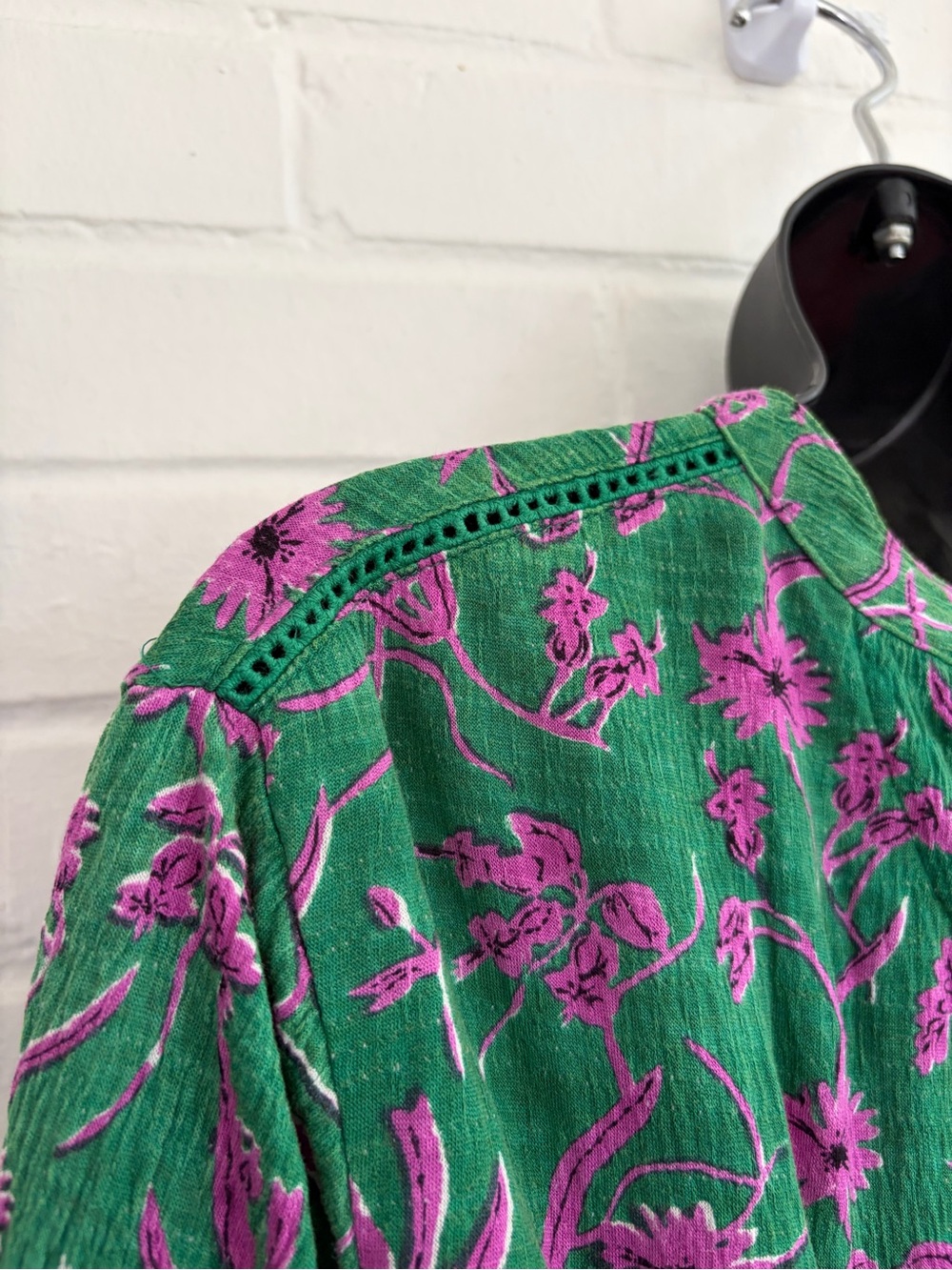 Anthropologie Akemi + Kin Veria Tunic in Green & Blue Floral Print, SZ S - Picture 7 of 10